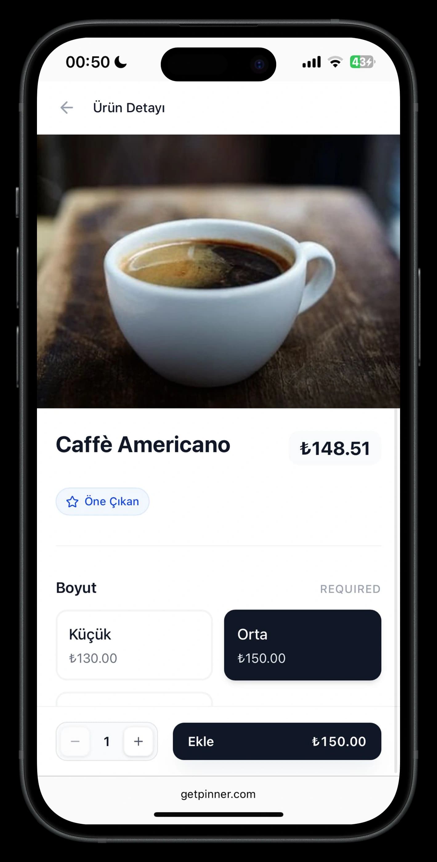 Vertical product detail screen with clean and readable hierarchy.